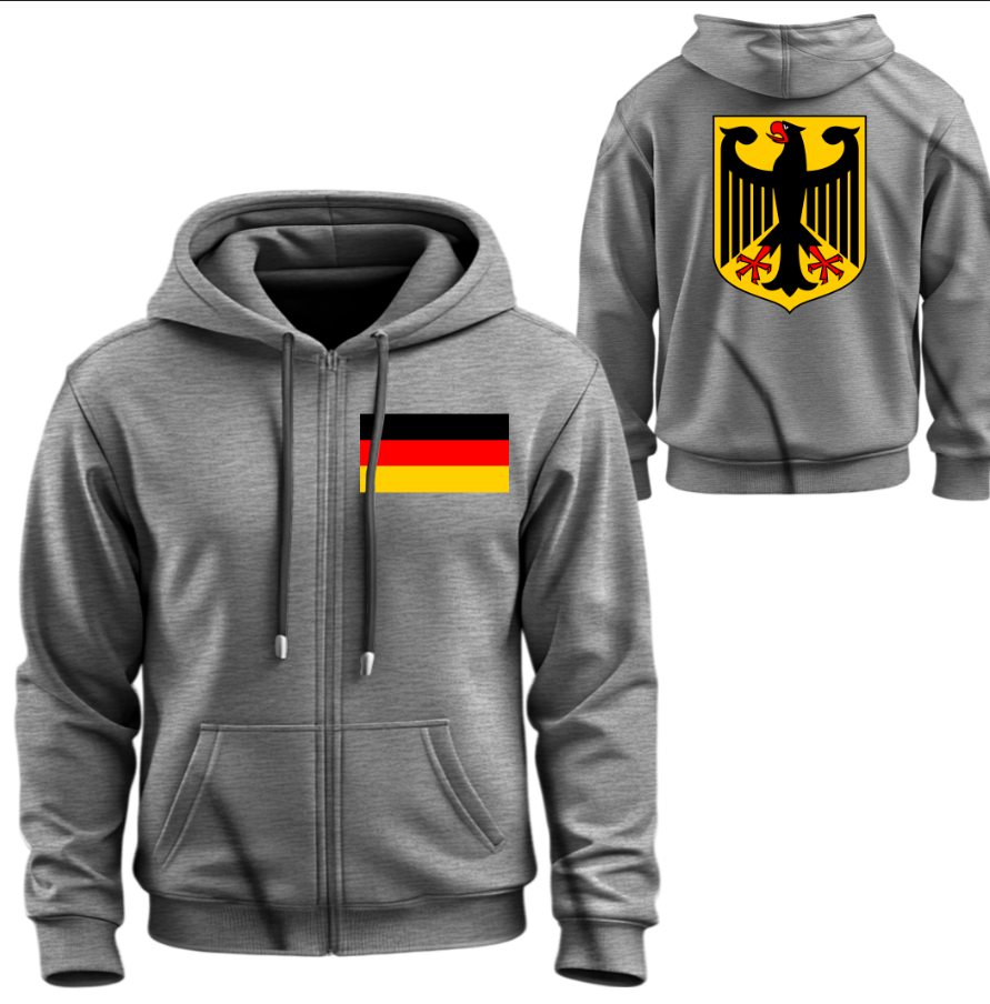 Худі на блискавці Прапор герб Німеччини ВСІ Розміри Преміум тканина
