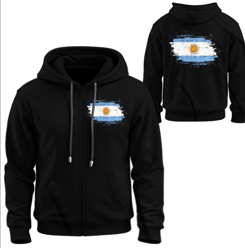 Худі на блискавці Прапор Аргентини ВСІ Розміри Преміум тканина