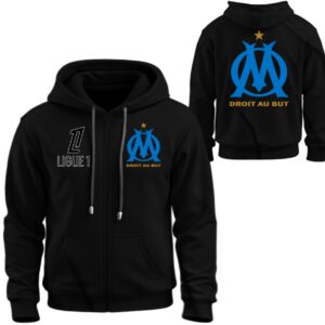 Худі на блискавці Олімпік Марсель клуб футбол Чемпіонат Франції лого емблема ВСІ Розміри Преміум тканина