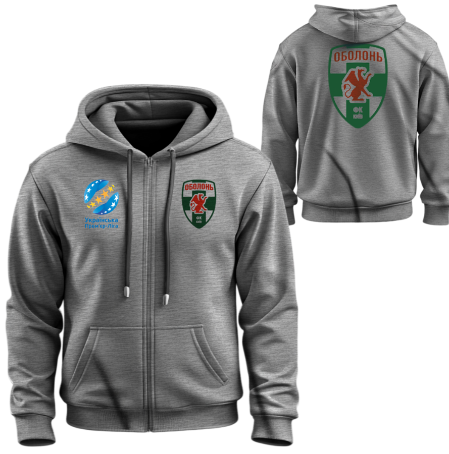 Худі на блискавці Оболонь футбол клуб УПЛ ліга лого емблема ВСІ Розміри Преміум тканина