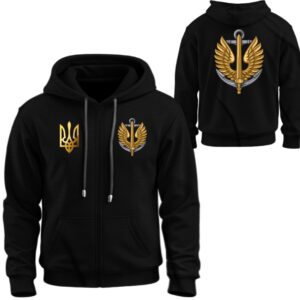 Худі на блискавці Морська піхота ЗСУ ВМС тризуб прапор України емблема лого символ ВСІ Розміри Преміум тканина