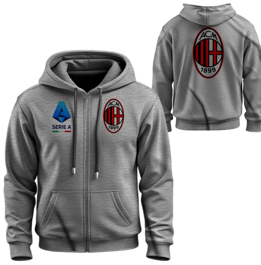 Худі на блискавці Мілан клуб футбол Чемпіонат Італії Серія А лого емблема ВСІ Розміри Преміум тканина