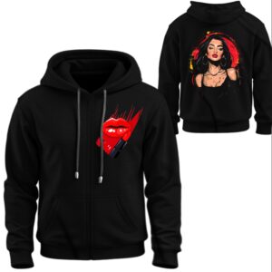 Худі на блискавці Красива дівчина арт губна помада ВСІ Розміри Преміум тканина