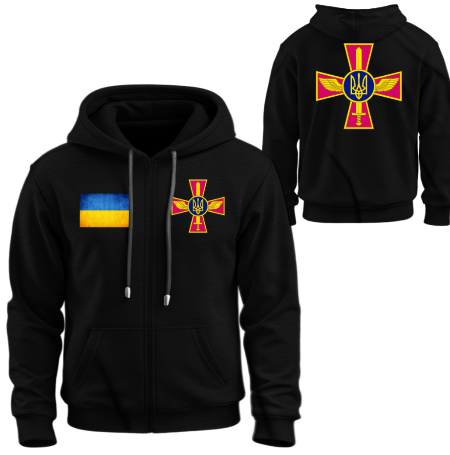 Худі на блискавці ЗСУ Повітряні сили України емблема лого символ ВСІ Розміри Преміум тканина