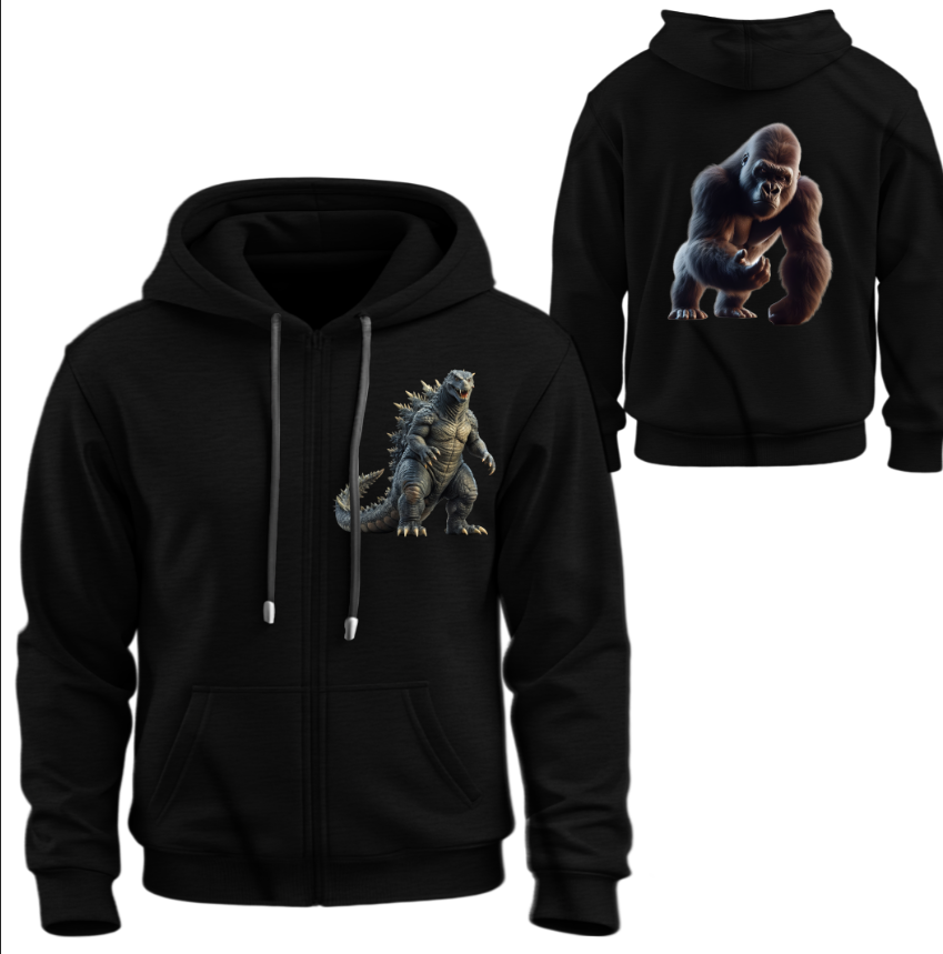 Худі на блискавці Годзилла Кінг Конг ВСІ Розміри Преміум тканина
