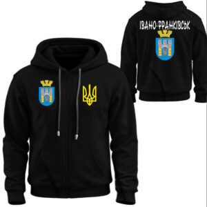 Худі на блискавці Герб міста Івано Франківськ тризуб Україна емблема лого ВСІ Розміри Преміум тканина