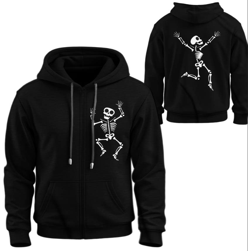Худі на блискавці Веселі скелети готика черепа ВСІ Розміри Преміум тканина