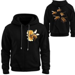 Худі на блискавці Бджілки соти вулик мед ВСІ Розміри Преміум тканина