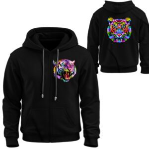 Худі на блискавці Барвиста морда тигра тварина арт ВСІ Розміри Преміум тканина