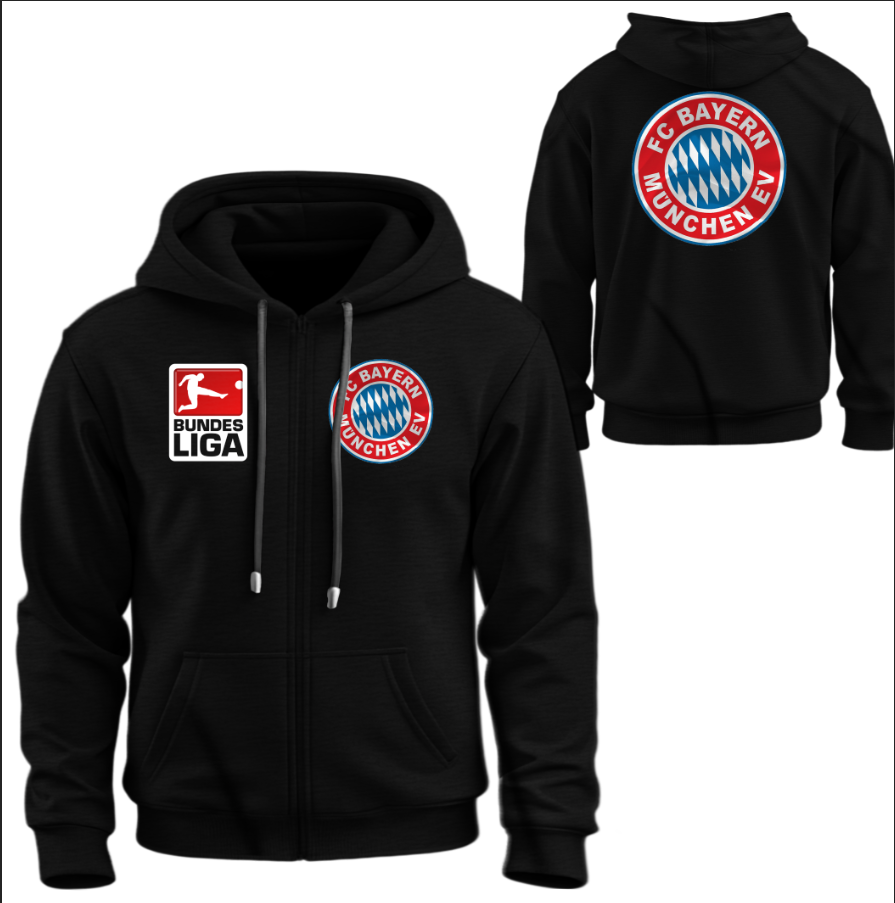 Худі на блискавці Баварія футбол клуб Бундесліга Німеччина ліга лого емблема ВСІ Розміри Преміум тканина