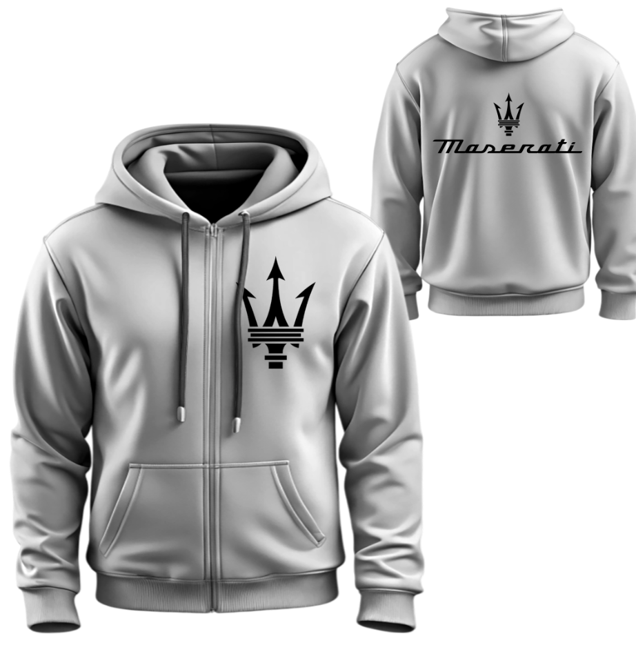 Худі на блискавці Maserati Мазераті лого емблема авто ВСІ Розміри Преміум тканина
