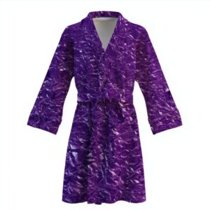 Халат Фіолетова фольга текстура теплий з принтом ВСІ розміри Преміум тканина