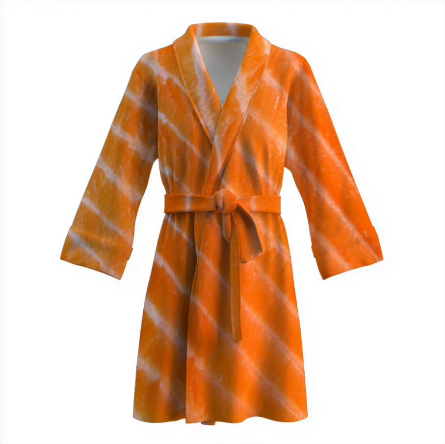 Халат Філе риби лосося теплий з принтом ВСІ розміри Преміум тканина