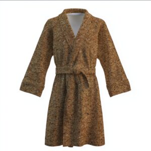 Халат Текстура коркового дерева теплий з принтом ВСІ розміри Преміум тканина