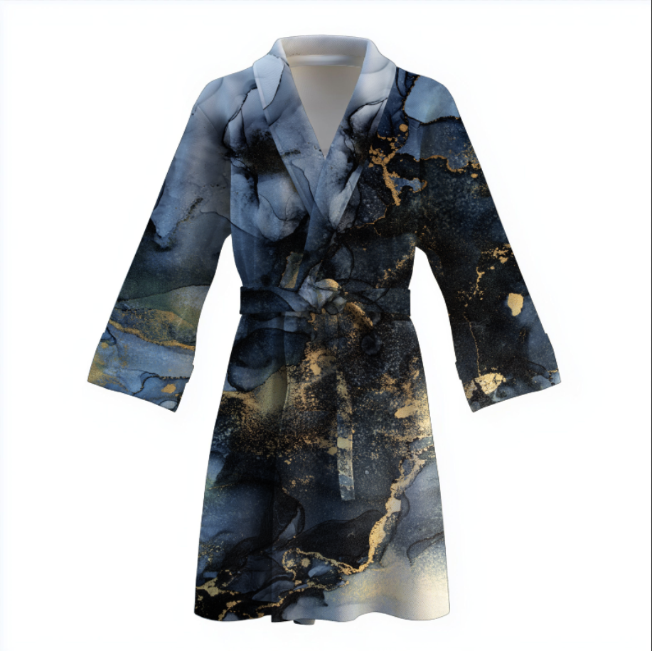 Халат Текстура барвистого мармура абстракція фарб теплий з принтом ВСІ розміри Преміум тканина