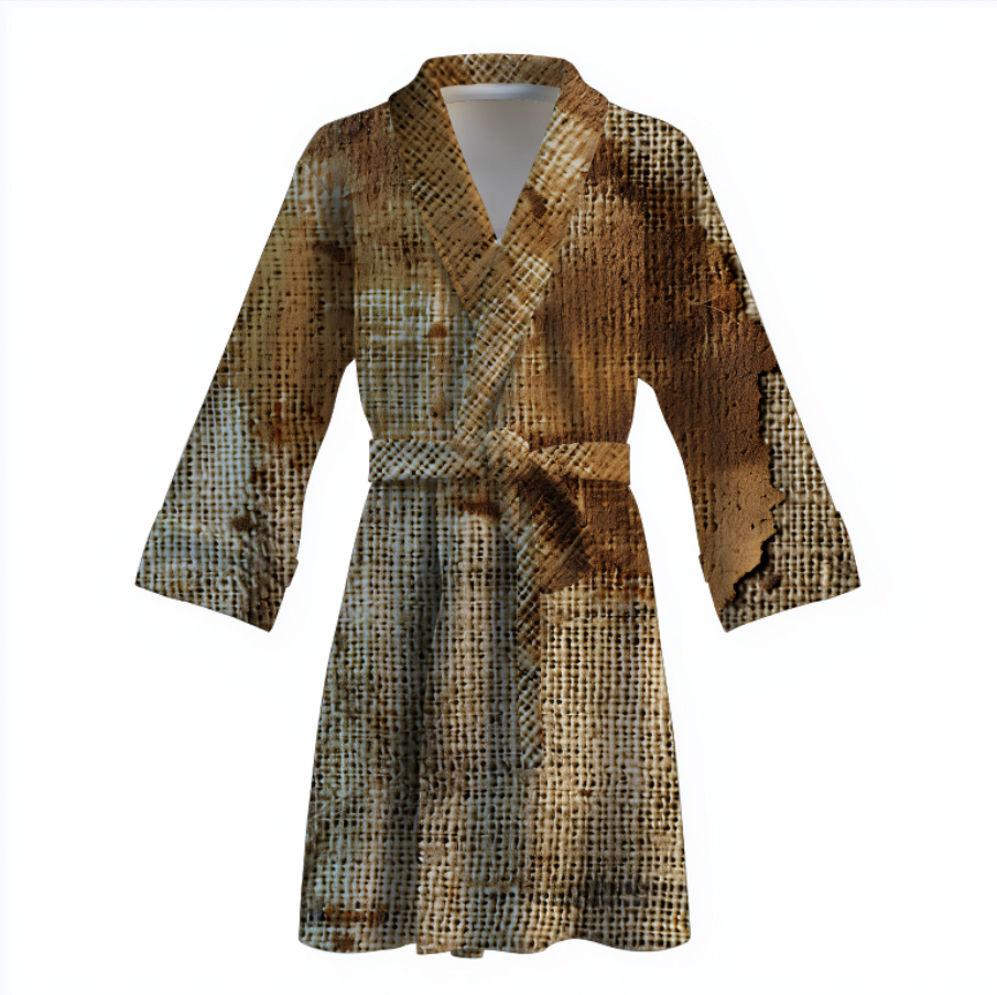 Халат Стара рвана мішковина теплий з принтом ВСІ розміри Преміум тканина