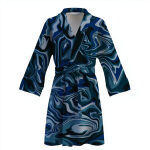 Халат Рідкий абстрактний фон фарба бірюзова теплий з принтом ВСІ розміри Преміум тканина