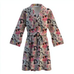 Халат Ретро вінтажний фон газетний папір теплий з принтом ВСІ розміри Преміум тканина