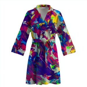 Халат Райдужні мазки фарб абстракція теплий з принтом ВСІ розміри Преміум тканина
