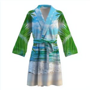 Халат Природа літо пляж пальми теплий з принтом ВСІ розміри Преміум тканина