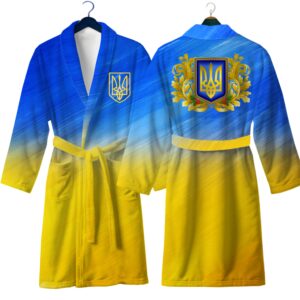 Халат Прапор тризуб Україна 4 теплий з принтом ВСІ розміри Преміум тканина
