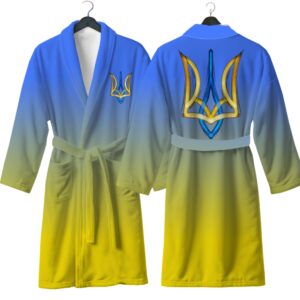 Халат Прапор тризуб Україна 1 теплий з принтом ВСІ розміри Преміум тканина