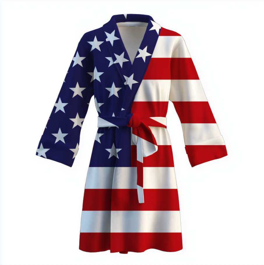 Халат Прапор США теплий з принтом ВСІ розміри Преміум тканина