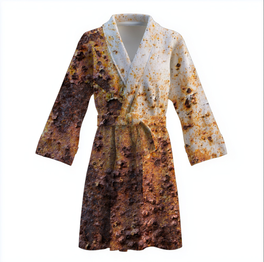 Халат Металева іржа текстура 1 теплий з принтом ВСІ розміри Преміум тканина