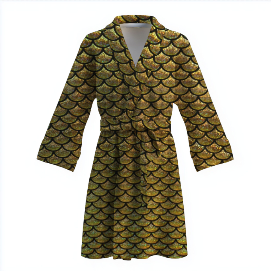 Халат Луска риби теплий з принтом ВСІ розміри Преміум тканина