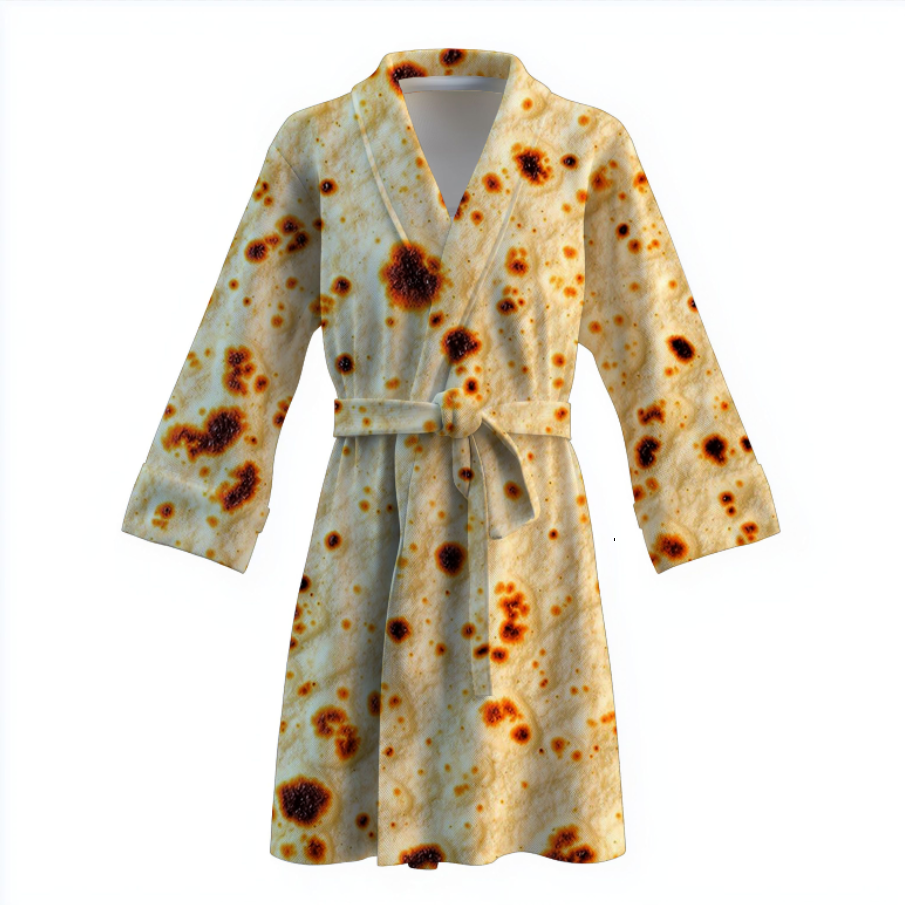 Халат Лаваш хліб текстура 1 теплий з принтом ВСІ розміри Преміум тканина