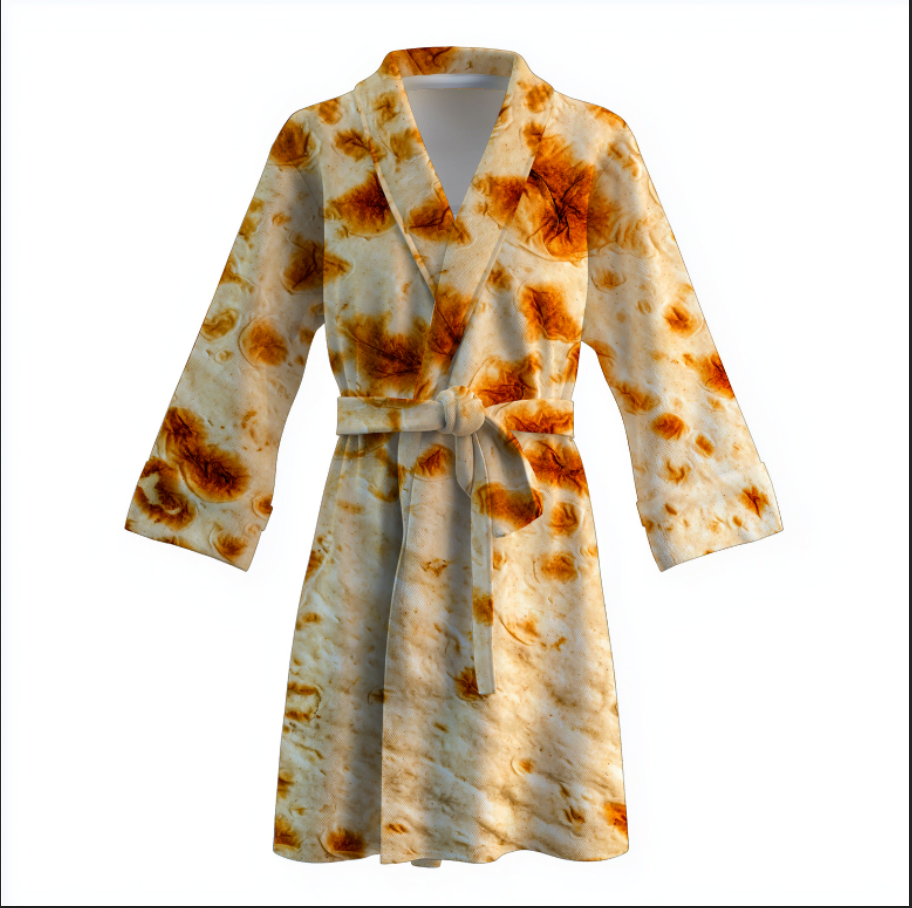 Халат Лаваш хліб текстура теплий з принтом ВСІ розміри Преміум тканина