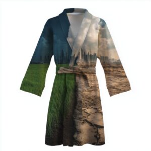 Халат Контрастна природа жива і мертва теплий з принтом ВСІ розміри Преміум тканина