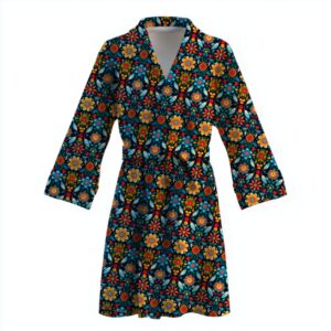 Халат Квіткові мексиканські візерунки орнаменти 2 теплий з принтом ВСІ розміри Преміум тканина