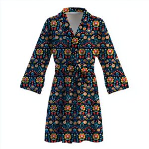 Халат Квіткові мексиканські візерунки орнаменти теплий з принтом ВСІ розміри Преміум тканина