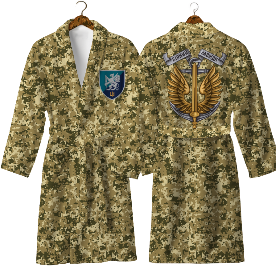 Халат ЗСУ піксель морська піхота емблема знак 501 ОБМП ВМС теплий з принтом ВСІ розміри Преміум тканина