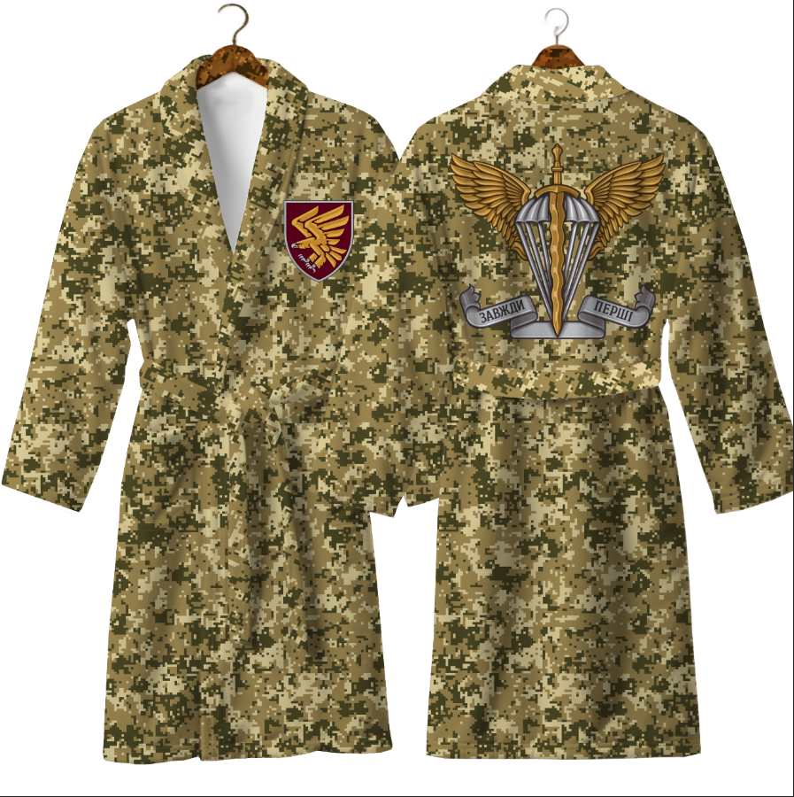 Халат ЗСУ піксель емблема знак 95 ОДШБ ДШВ теплий з принтом ВСІ розміри Преміум тканина