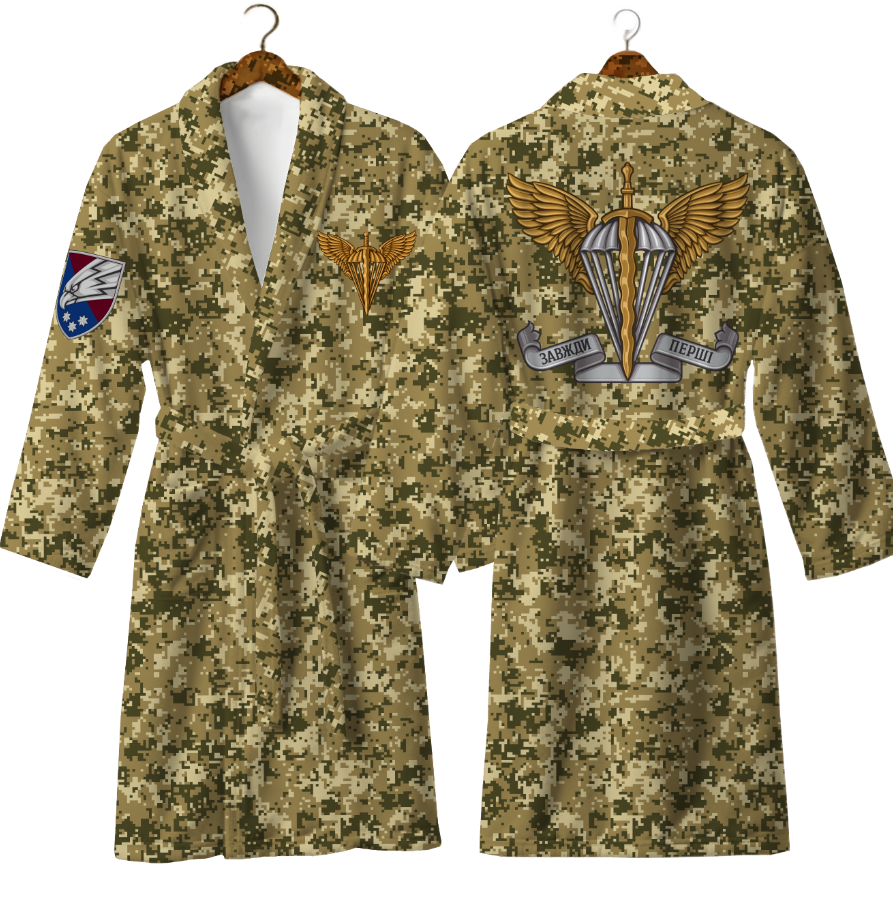 Халат ЗСУ піксель емблема знак 25 ДШВ теплий з принтом ВСІ розміри Преміум тканина