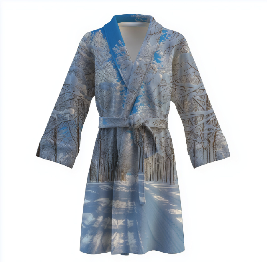 Халат Зимовий ліс природа теплий з принтом ВСІ розміри Преміум тканина