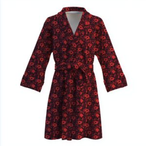 Халат З відбитками рук чорно червоні теплий з принтом ВСІ розміри Преміум тканина