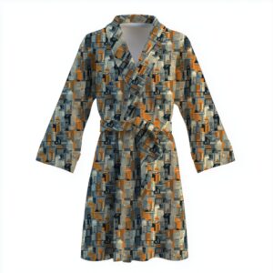 Халат З будинками фон міста 1 теплий з принтом ВСІ розміри Преміум тканина