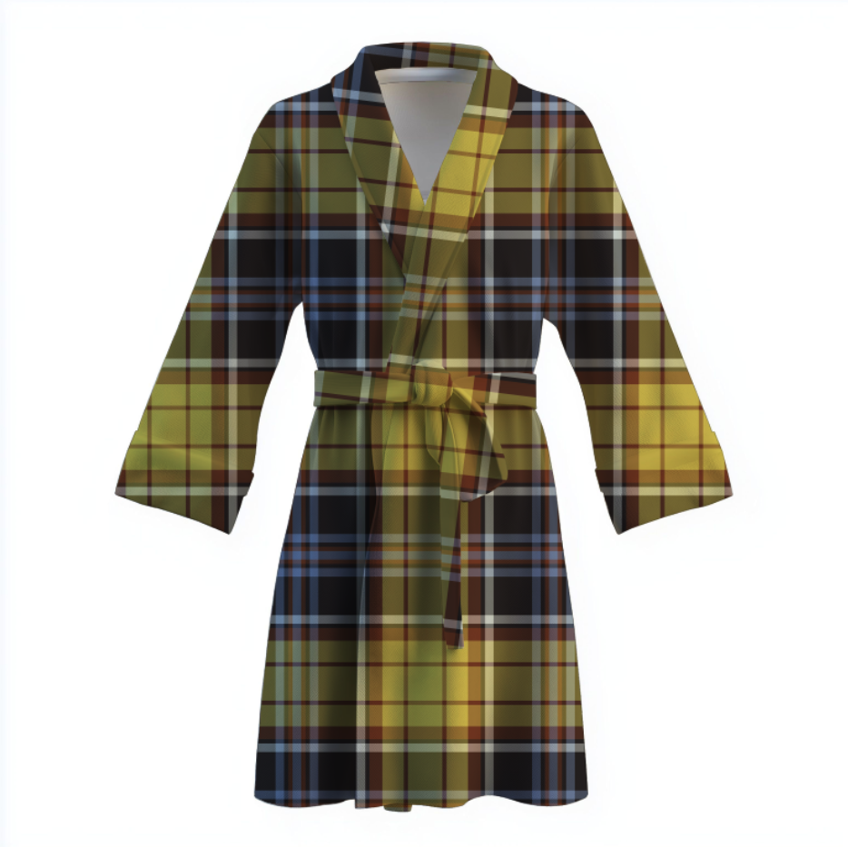 Халат Жовто чорний тартан клітчастий орнамент клітини теплий з принтом ВСІ розміри Преміум тканина