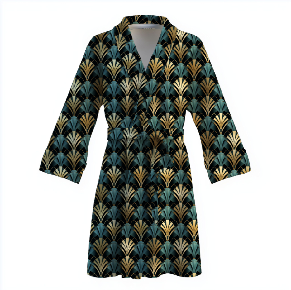 Халат Елегантні геометричні орнаменти стиль арт деко 2 теплий з принтом ВСІ розміри Преміум тканина