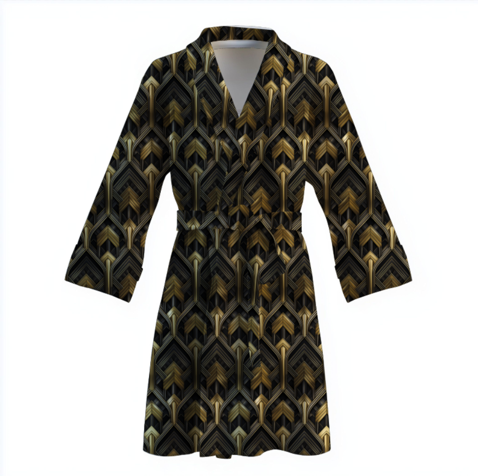 Халат Елегантні геометричні орнаменти стиль арт деко теплий з принтом ВСІ розміри Преміум тканина