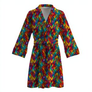 Халат Елегантні вітражі орнаменти яскраві 2 теплий з принтом ВСІ розміри Преміум тканина