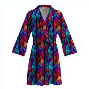 Халат Елегантні вітражі орнаменти яскраві теплий з принтом ВСІ розміри Преміум тканина