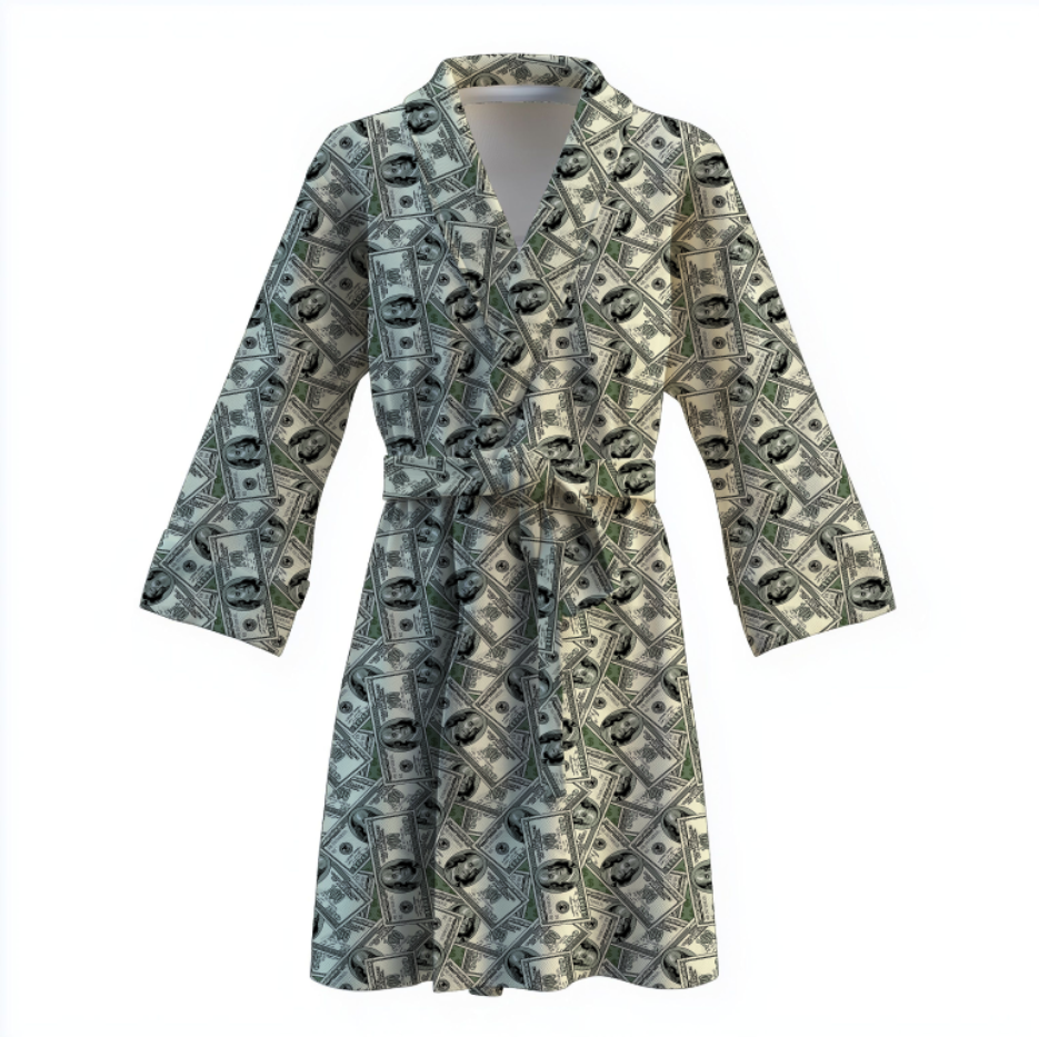 Халат Долари гроші валюта теплий з принтом ВСІ розміри Преміум тканина