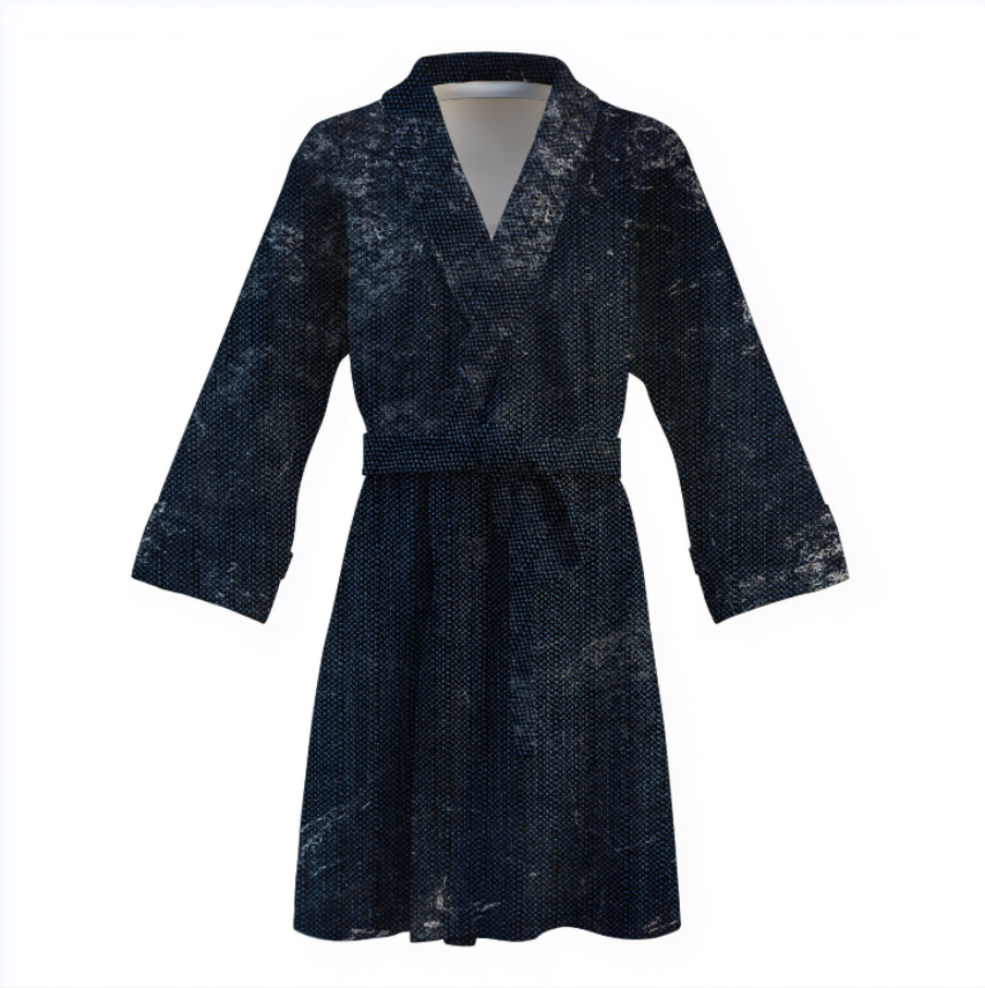 Халат Джинс рвані потерті джинси текстура 2 теплий з принтом ВСІ розміри Преміум тканина