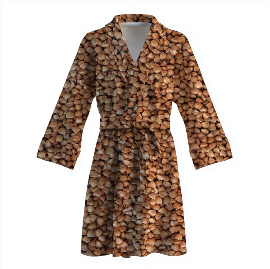 Халат Гречка теплий з принтом ВСІ розміри Преміум тканина