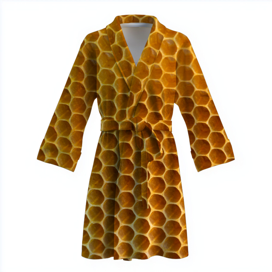 Халат Бджолині соти вулик теплий з принтом ВСІ розміри Преміум тканина