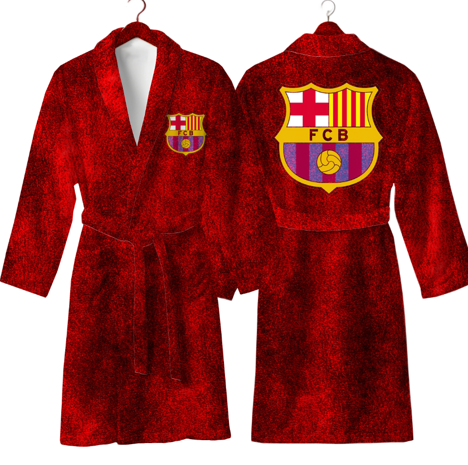 Халат Барселона футбол клуб емблема лого теплий з принтом ВСІ розміри Преміум тканина